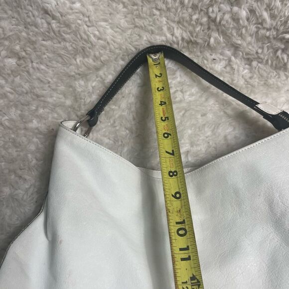 ARCADIA made in Italy White Genuine Leather Satchel Snake skin print accent. - Picture 13 of 16